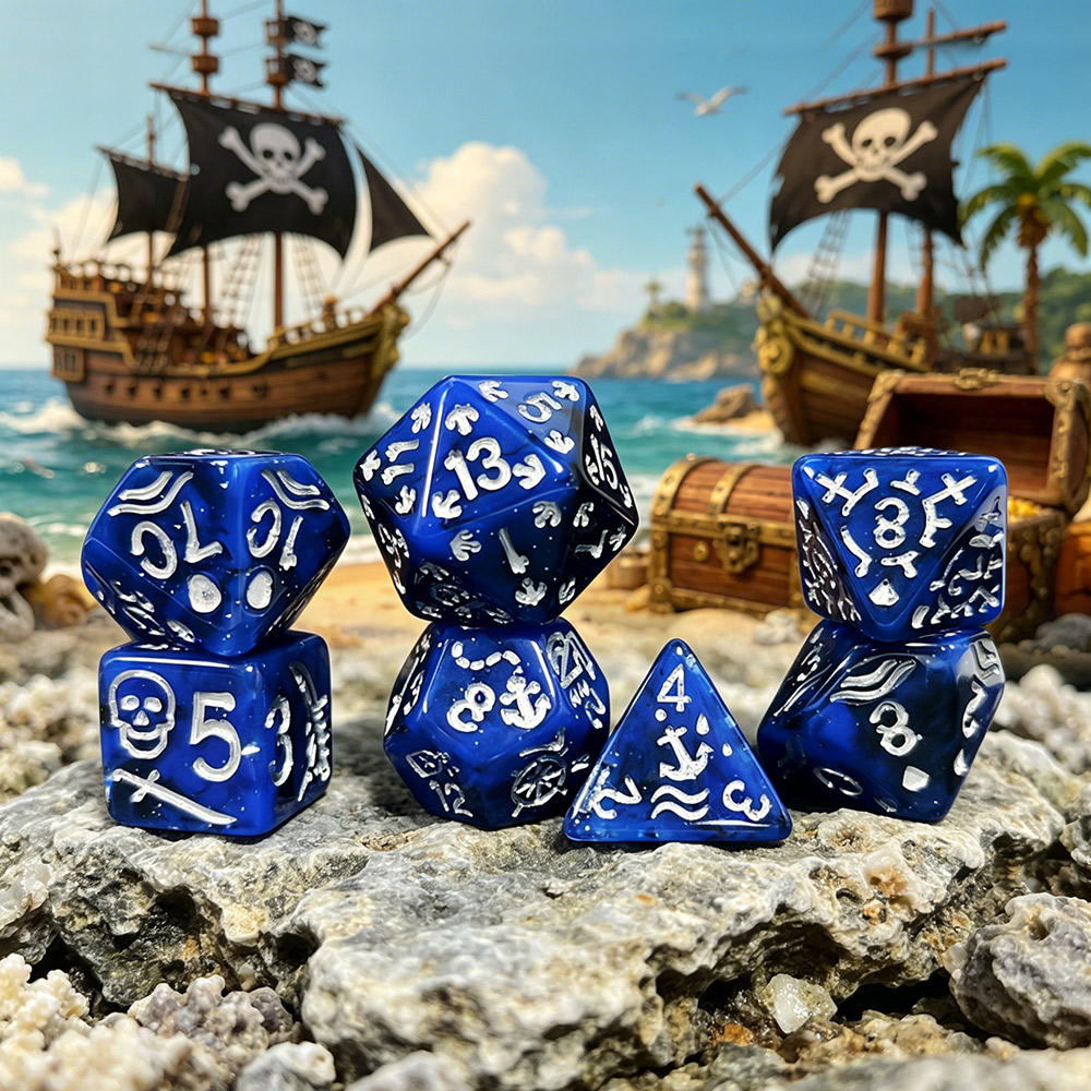 7 Buah/Set Set Dadu Bertema Ba - Board Game Pirates ulasan dan harga