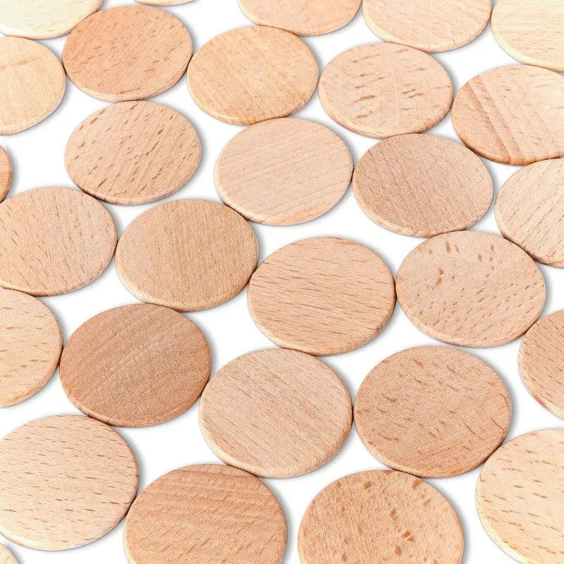 50PCS Lingkaran Kayu Bulat Tan - Board Game With Chips ulasan dan harga