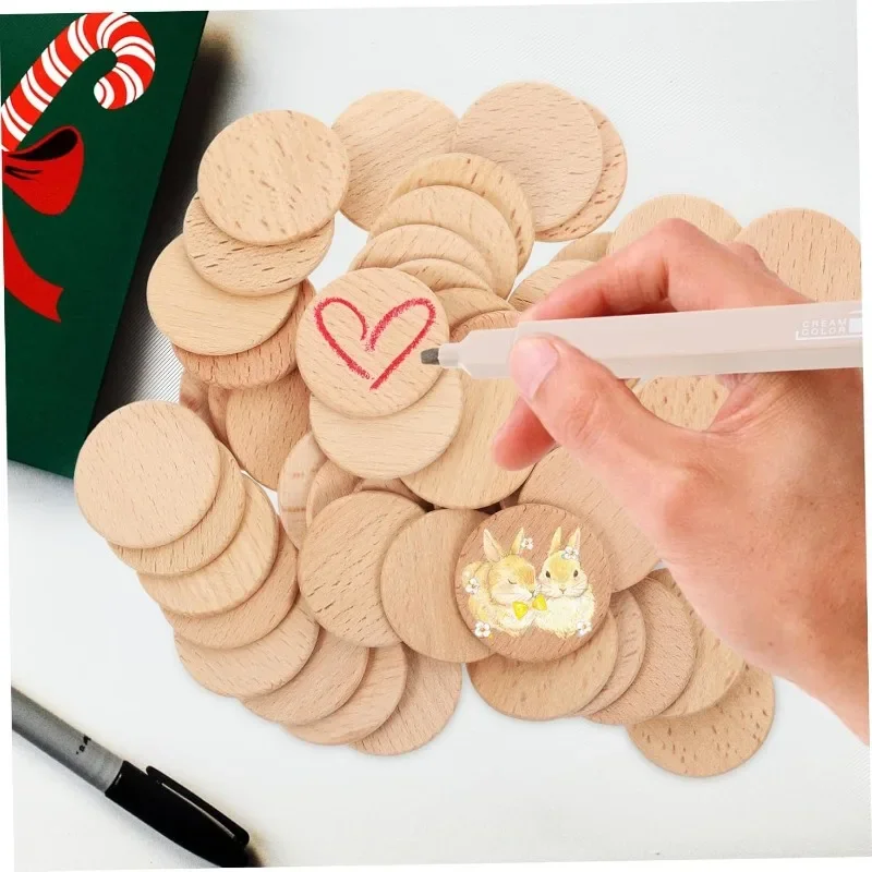 50PCS Lingkaran Kayu Bulat Tan - Board Game With Chips ulasan dan harga